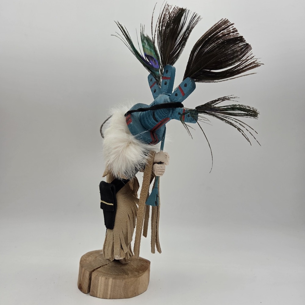 Vintage 11" Tall  Kokopelli Hopi Kachina Doll Navajo- Signed!